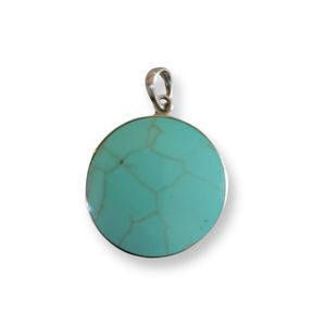 New 925 Sterling Silver Turquoise Pendant statement necklace